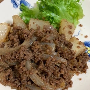 焼肉のタレ❤大根と合い挽き肉の炒め物♪（ニンニク）